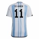 Maillot de Foot Argentine Ángel Di María #11 Coupe Du Monde 2022 Domicile Homme