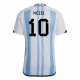 Maillot de Foot Argentine Lionel Messi #10 Coupe Du Monde 2022 Domicile Homme