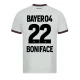 Maillot de Foot Bayer 04 Leverkusen 2023-24 Boniface #22 Extérieur Homme