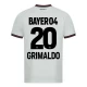 Maillot de Foot Bayer 04 Leverkusen 2023-24 Grimaldo #20 Extérieur Homme