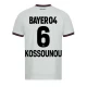 Maillot de Foot Bayer 04 Leverkusen 2023-24 Kossounou #6 Extérieur Homme