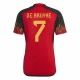 Maillot de Foot Belgique Kevin De Bruyne #7 Coupe Du Monde 2022 Domicile Homme