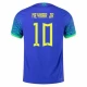 Maillot de Foot Brésil Neymar Jr #10 Coupe Du Monde 2022 Extérieur Homme