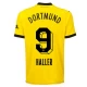 Maillot de Foot BVB Borussia Dortmund Haller #9 2023-24 Domicile Homme