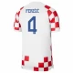 Maillot de Foot Croatie Perisic #4 Coupe Du Monde 2022 Domicile Homme