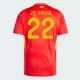 Maillot de Foot Espagne J. Navas #22 Euro 2024 Domicile Homme