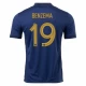 Maillot de Foot France Karim Benzema #19 Coupe Du Monde 2022 Domicile Homme