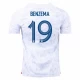 Maillot de Foot France Karim Benzema #19 Coupe Du Monde 2022 Extérieur Homme