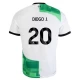 Maillot de Foot Liverpool FC 2023-24 Diogo J. #20 Extérieur Homme