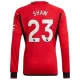 Maillot de Foot Manchester United Shaw #23 2023-24 Domicile Homme Manches Longues