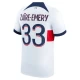 Maillot de Foot Paris Saint-Germain PSG 2023-24 Zaire-Emery #33 Extérieur Homme