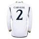 Maillot de Foot Real Madrid Carvajal #2 2023-24 Domicile Homme Manches Longues